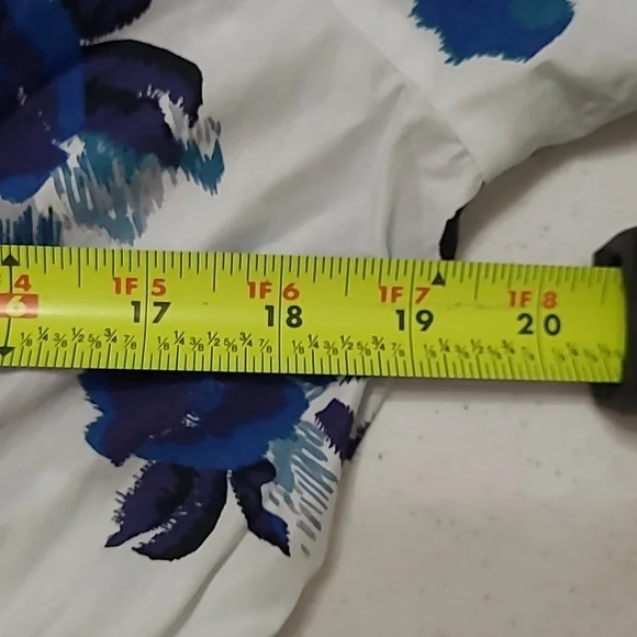 Anthropologie White and Blue Floral Mini Dress - Picture 9 of 10